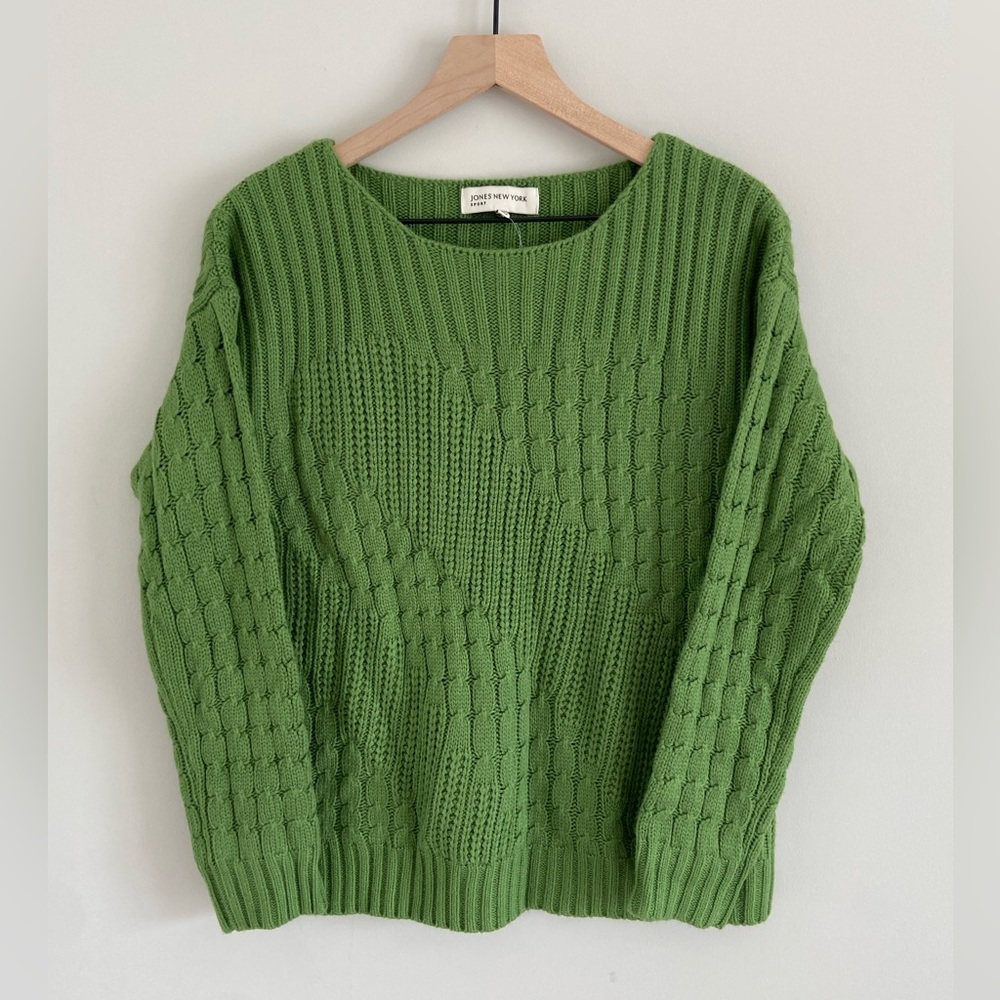 Jones New York Sport Olive Green Sweater NWT size medium